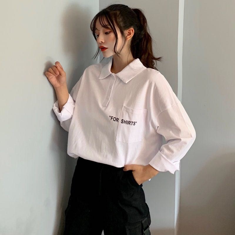 (sẵn xám) áo polo tay dài form rộng kèm hình thật | BigBuy360 - bigbuy360.vn