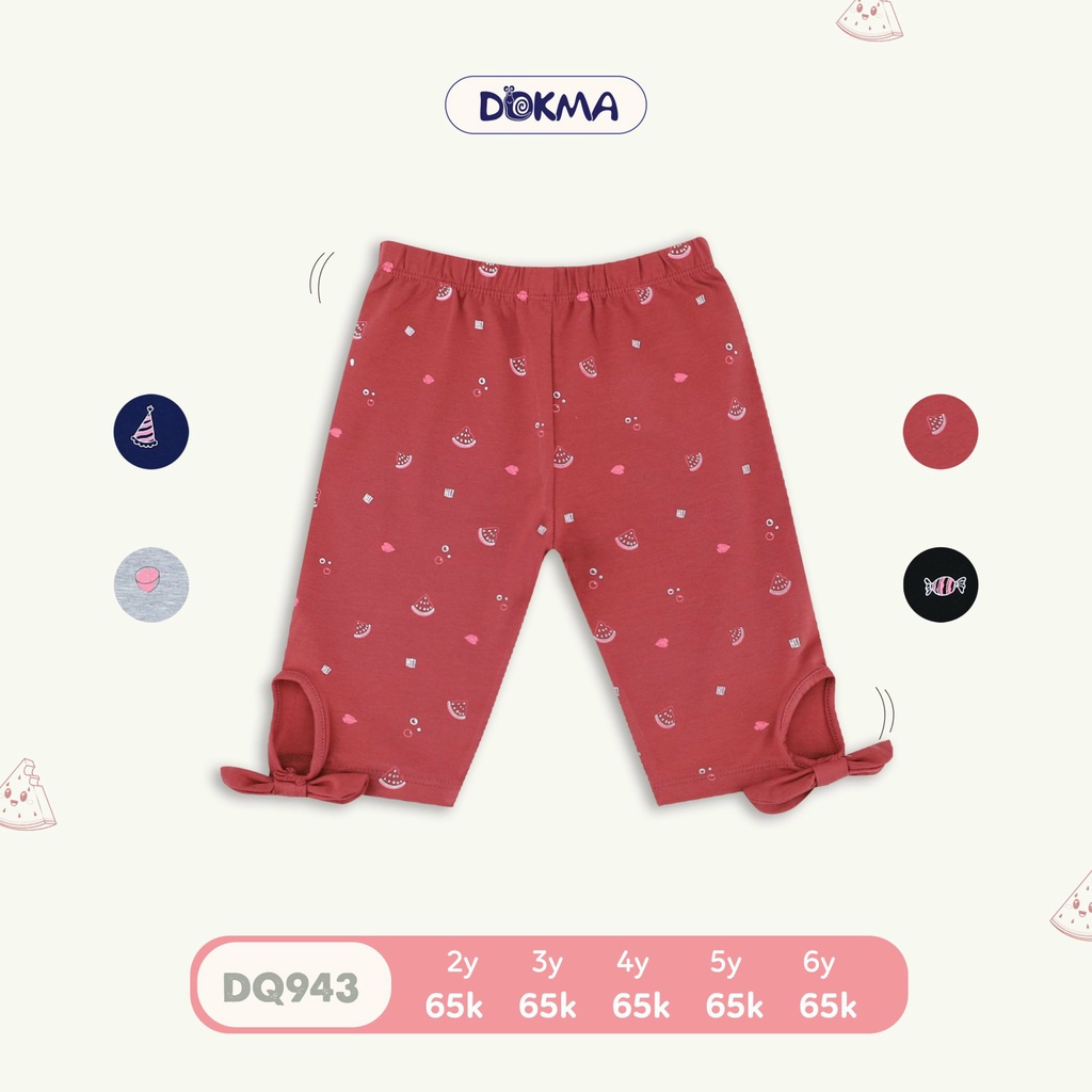 DQ943 Quần legging bé gái họa tiết Dokma (2-6T)