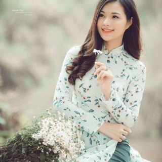 Bộ áo dài hoa cúc