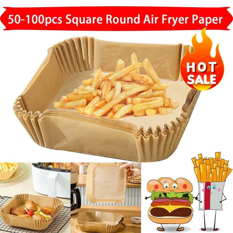 Set 50/100 Miếng Giấy Lót Nồi Hấp Hình Vuông Dùng Một Lần