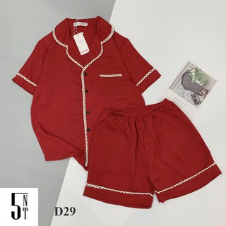 [Hàng Loại 1] Đồ Bộ LỤA SATIN - Bộ Tay Cộc, Quần Đùi Lụa  Phối ren
