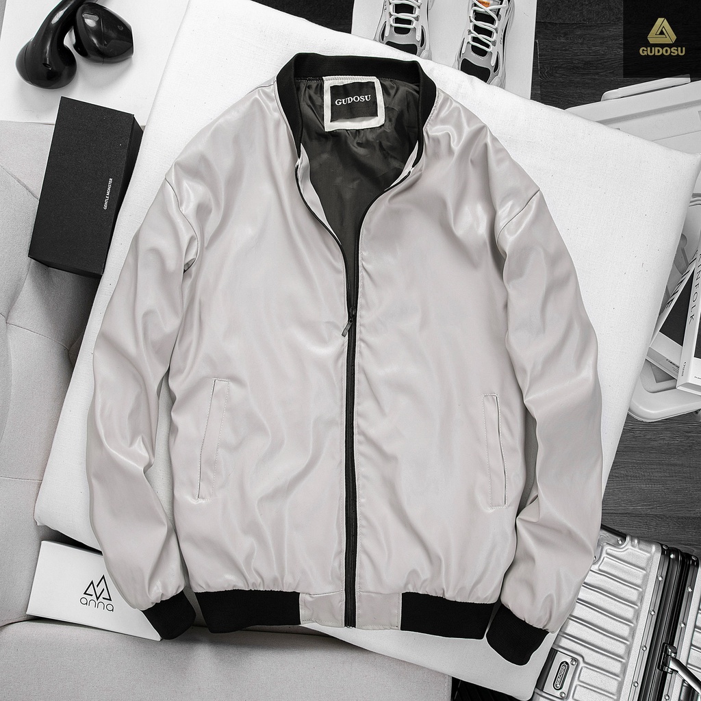Áo Da Nam Litaia Áo khoác bomber chất Da PU dày dặn lót gió form dáng basic thời trang cao cấp