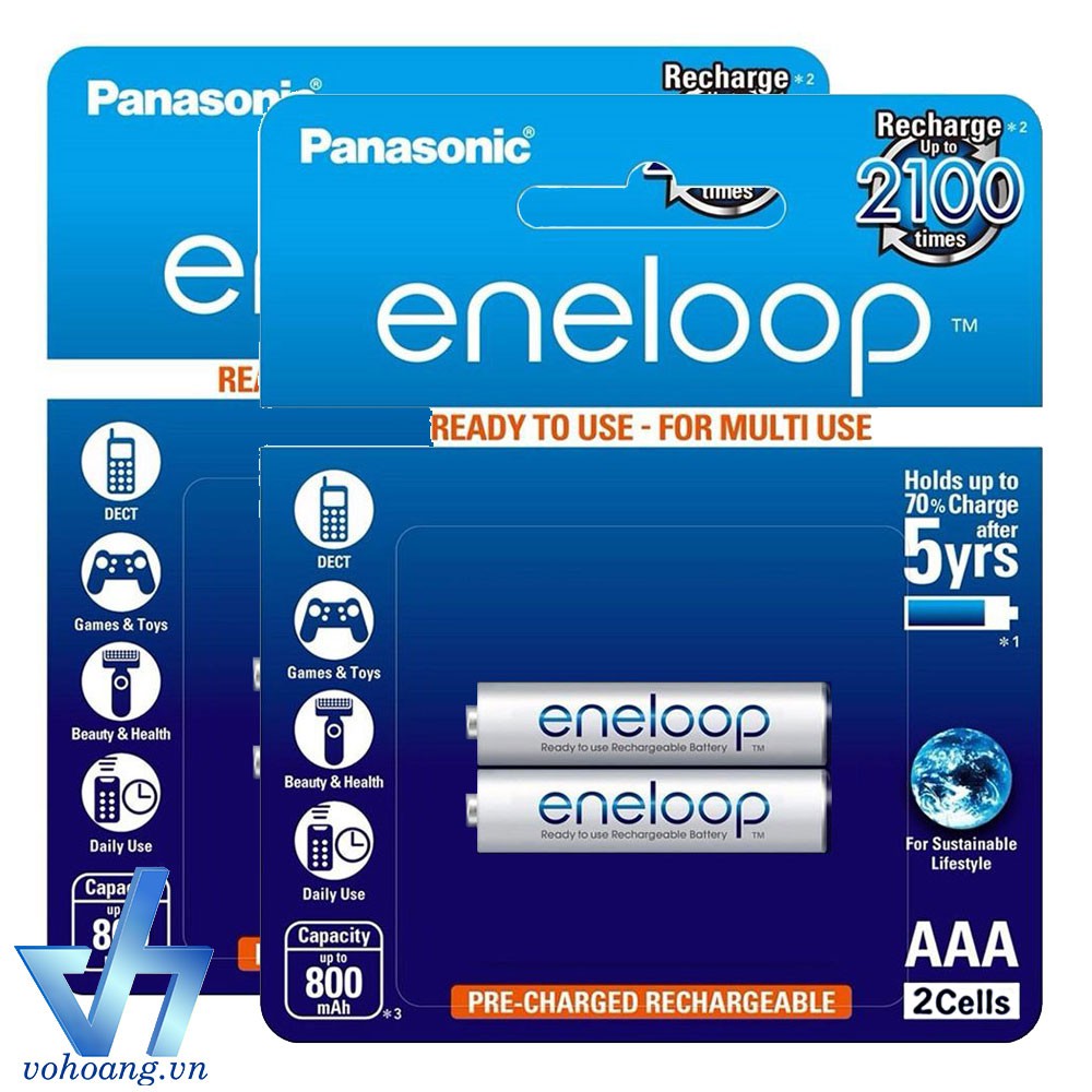 Bộ 4 pin sạc AAA Panasonic Eneloop 800mAh (Trắng)