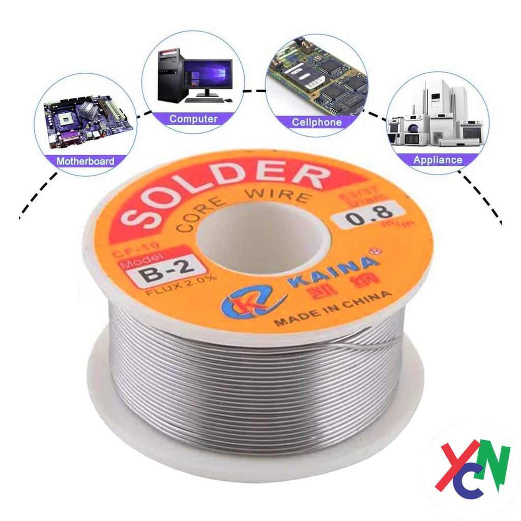 Cuộn chì hàn, thiếc hàn KAINA 0,8mm 63% thiếc có nhựa thông trong lõi