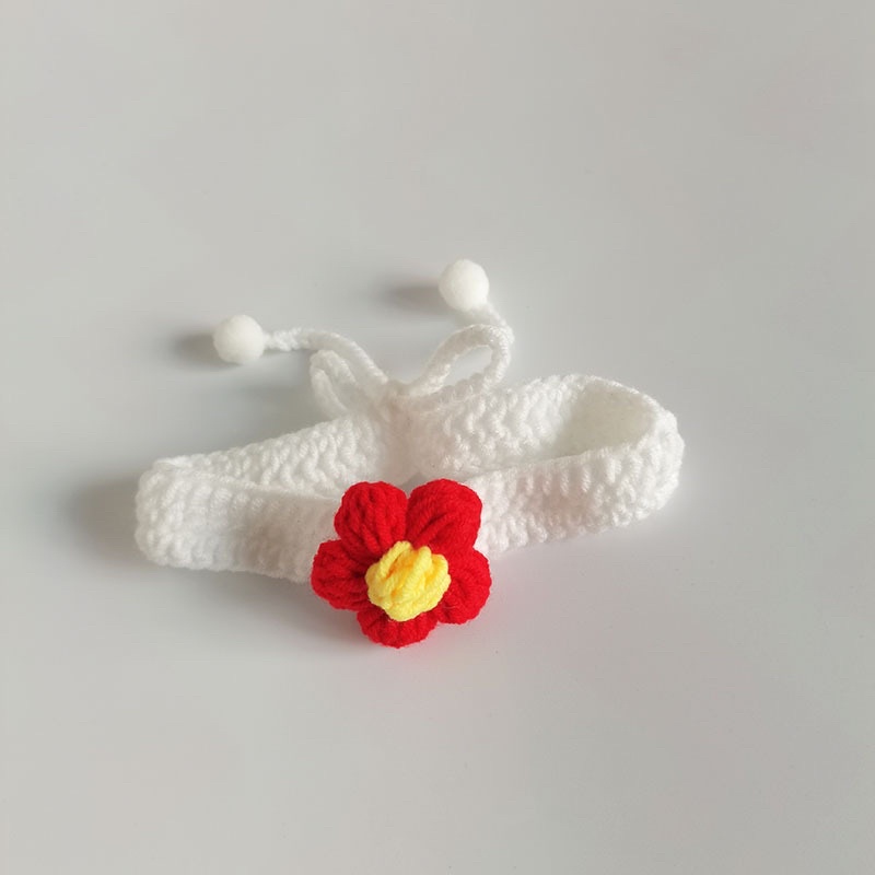 Yếm len bôn hoa cho chó mèo