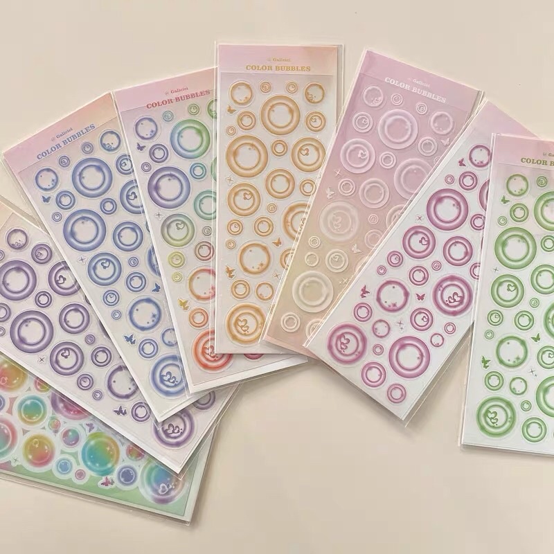 Hình dán color bubbles_hình dán trang trí card