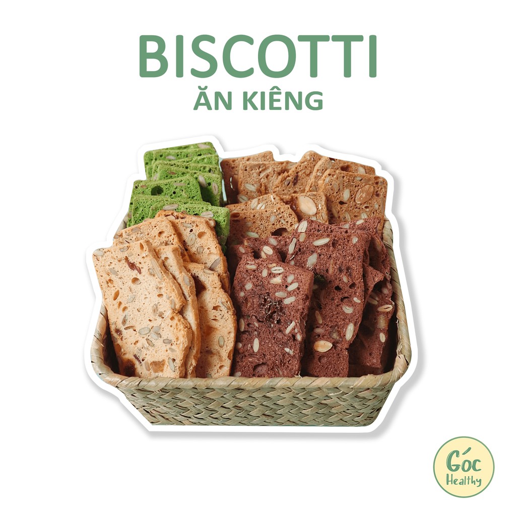 Biscotti nguyên cám Góc Healthy nguyên liệu chọn lọc, bánh ăn kiêng nam nữ đều dùng được