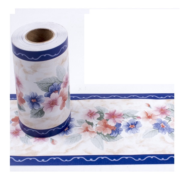 Cuộn 10m len dán viền tường keo sẵn CHÙM HOA 5 CÁNH (cao 10cm)