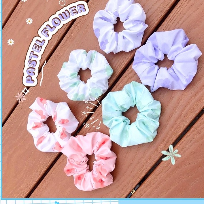 Cột tóc scrunchies pastel
