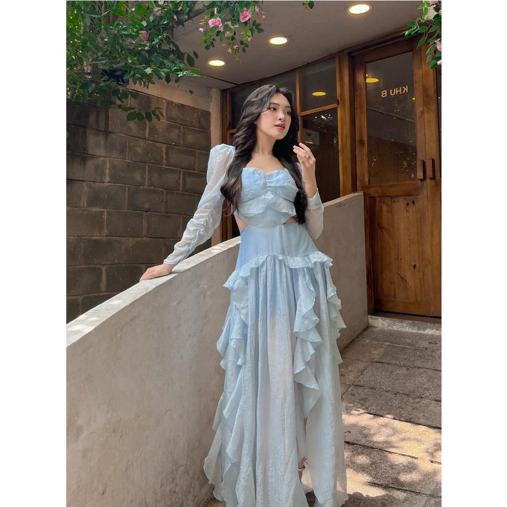 ĐẦM RAU MÁ_ MÀU XANH DƯƠNG_CHÍNH HÃNG