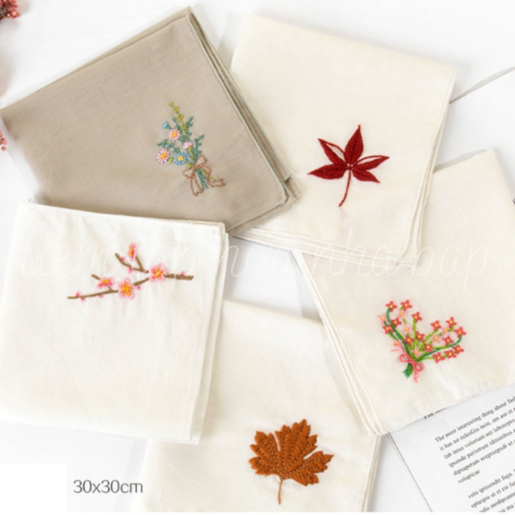 Kit Thêu Khăn Tay Cherish 30x30 - Khăn DIY