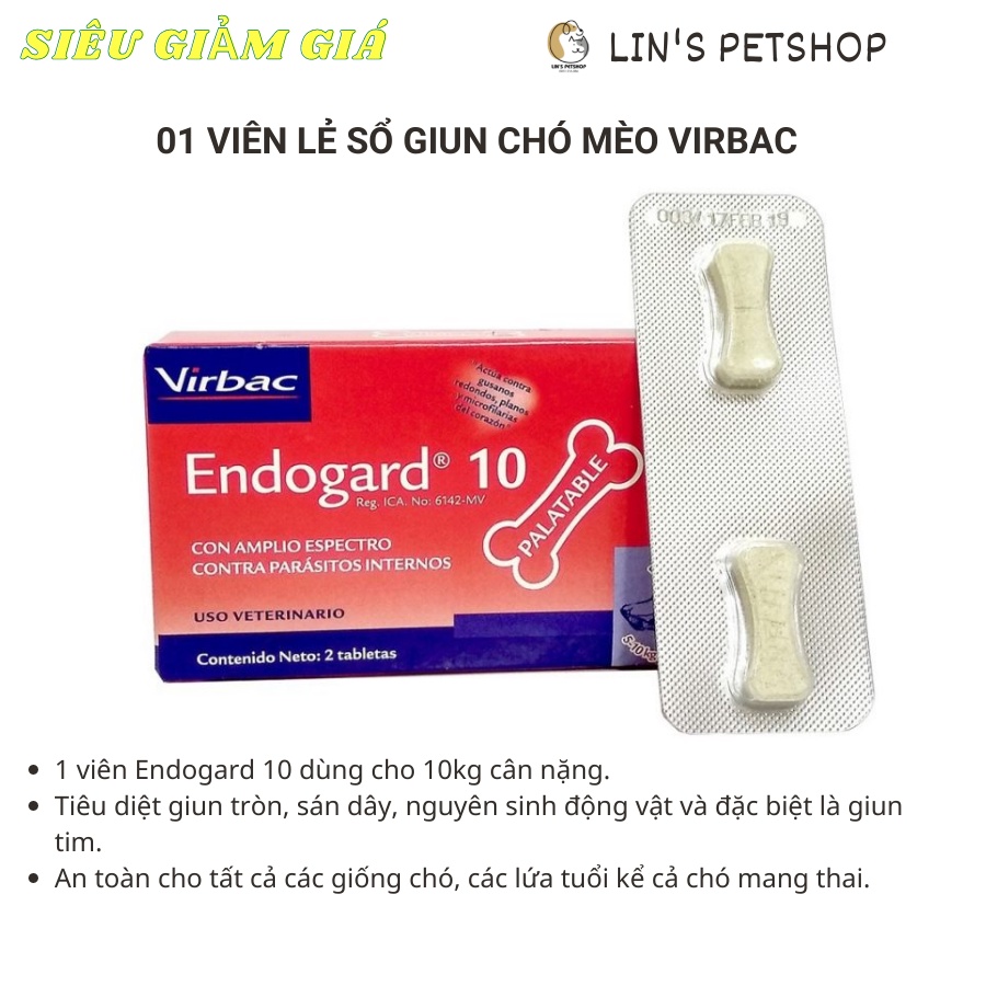 1 VIÊN SỔ GIUN CHO CHÓ - ENDOGARD VIRBAC