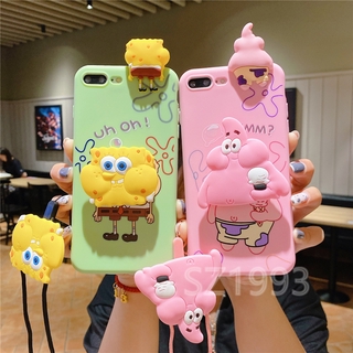 Ốp Lưng Có Dây Đeo In Hình Hoạt Hình Bọt Biển Cho Iphone 12 Mini 12 Pro Max 11 Pro Max X Xs Xr Xsmax 8 7 6 6s Plus Se 2020