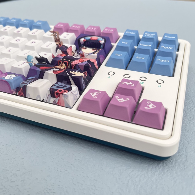 128 phím Yun Jin Keycap Cherry Profile Genshin Impact Theme Anime PBT Dye Sub Bàn phím cơ học Keycap
