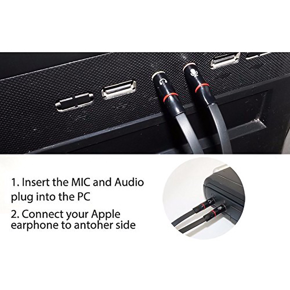 Cáp chia tai nghe hình chữ y jack cắm 3.5mm cho laptop/pc tiện dụng
