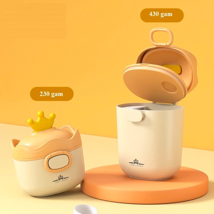 Hộp Đựng Sữa Bột, Chiết Sữa Bột, Đồ Khô Chính Hãng Baby Crown Có Thể Tiệt Trùng