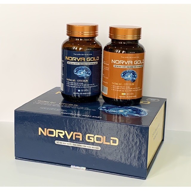 Bổ Não NORVA GOLD - Hộp 2 lọ *30 viên  - Hỗ trợ hoạt huyết, tăng cường tuần hoàn máu não