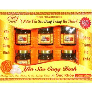 Nước yến Đông Trùng Hạ Thảo 18% tổ yến - Yến Sào Cung Đình (6 Lọ x 70ml/Hộp)