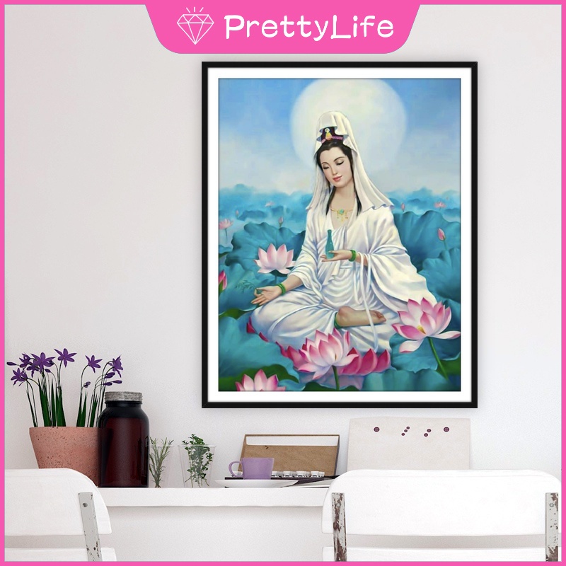 Bộ Tranh Đính Đá 5D Tự Làm Hình Tượng Phật 40x50cm