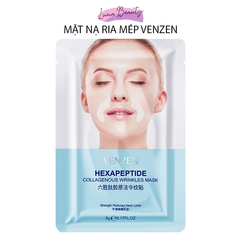 Mặt nạ dưỡng da vùng ria mép Venzen giúp dưỡng ẩm, giảm nếp nhăn, nâng cơ và làm săn chắc vùng ria mép
