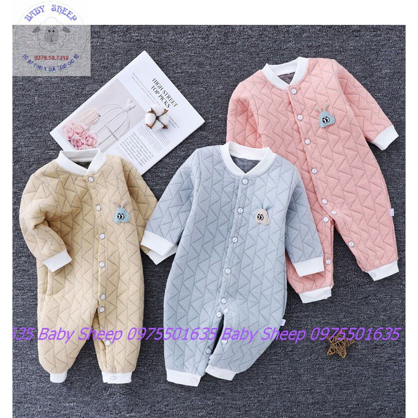 Áo liền quần dài tay chân chất liệu chần bông cotton dành cho bé trai, bé gái- HÀNG QUẢNG CHÂU CAO CẤP LOẠI 1