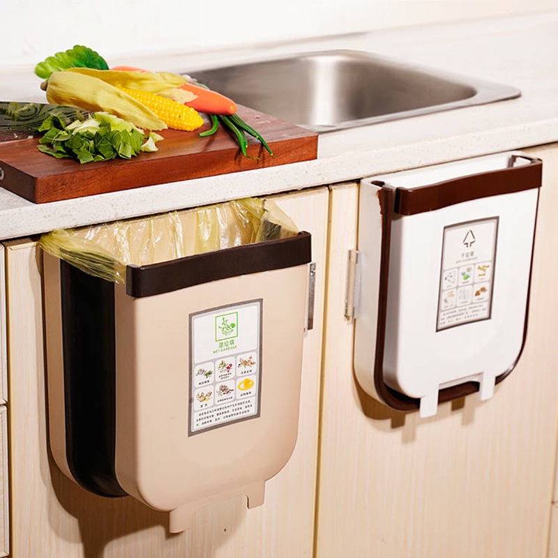 Thùng rác gấp gọn thông minh tiện lợi bằng nhựa đa năng sử dụng cho nhà bếp, nhà tắm,văn phòng