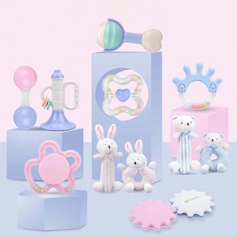 Bộ xúc xắc gặm nướu cho bé 9 món chính hãng Gorygeo Baby Hàn Quốc, nhựa cao cấp tiệt trùng được