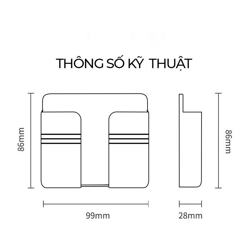 Giá Sạc Điện Thoại Dán Tường, Kệ Dán Tường Để Điều Khiển Tivi, Điều Hòa, Miếng Dán 3M Chắc Chắn - Kingler 4050