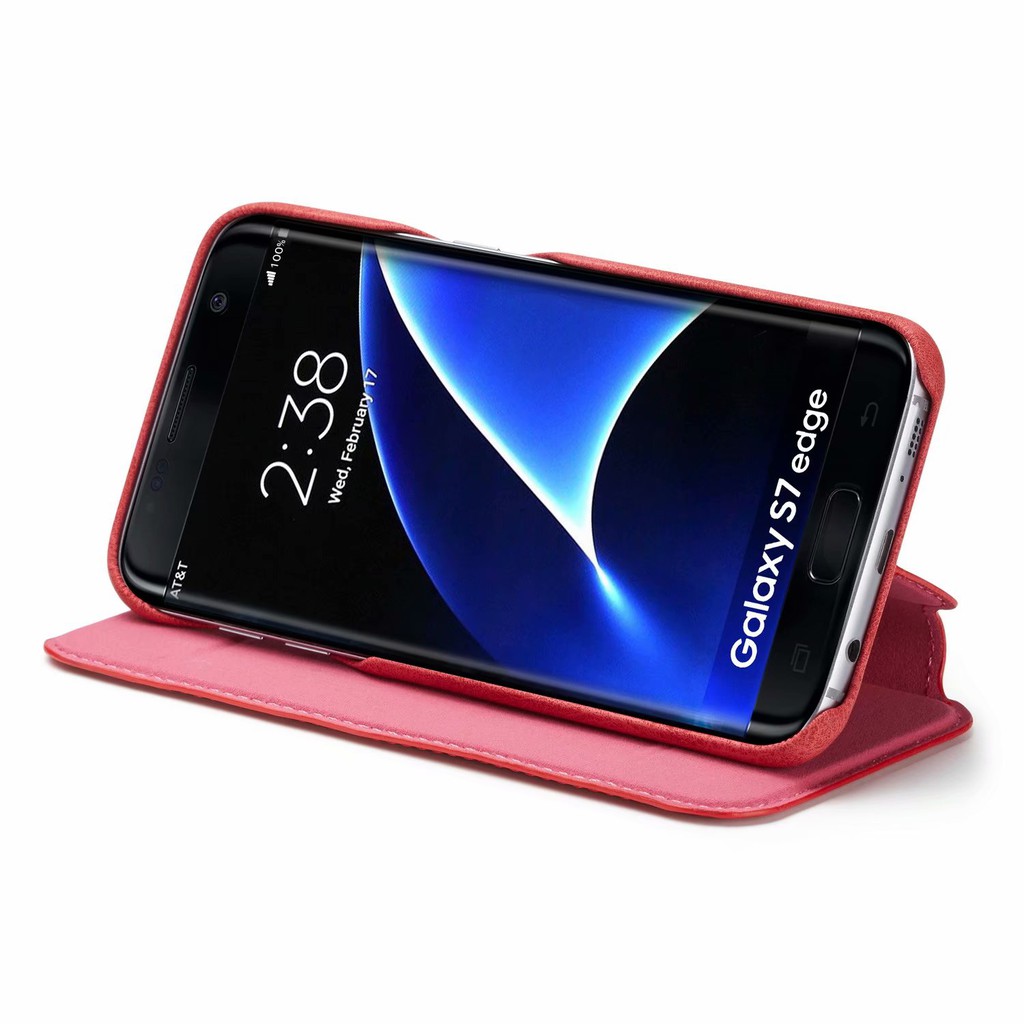 Bao da điện thoại nắp gập thiết kế đơn giản cho Samsung Galaxy S7 Edge | BigBuy360 - bigbuy360.vn