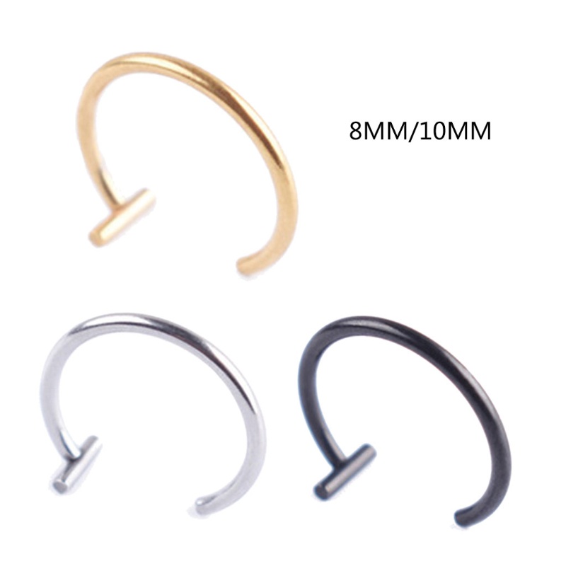 Bộ 5 Khuyên Mũi / Môi / Tai / Mũi Giả Có Kẹp Đục Lỗ