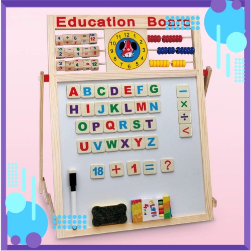 Bảng ghép nam châm 2 mặt và bộ chữ số cho bé.