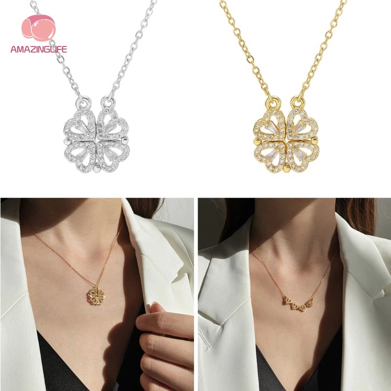 Vòng Cổ Choker 4 Trong 1 Mặt Trái Tim Phong Cách Retro Thời Trang Cho Nữ