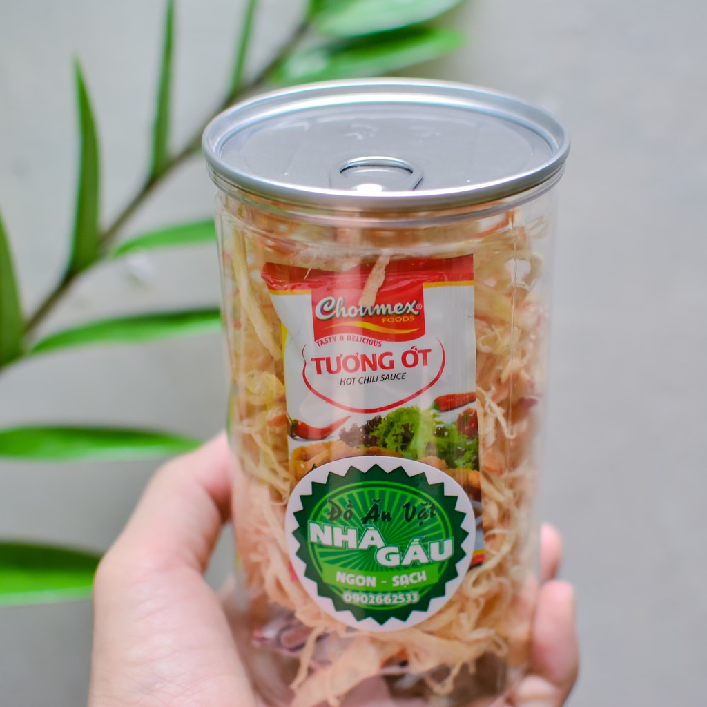 Khô mực xé hấp nước dừa loại ngon, hủ pet 200g - Đồ ăn vặt Nhà Gấu | BigBuy360 - bigbuy360.vn