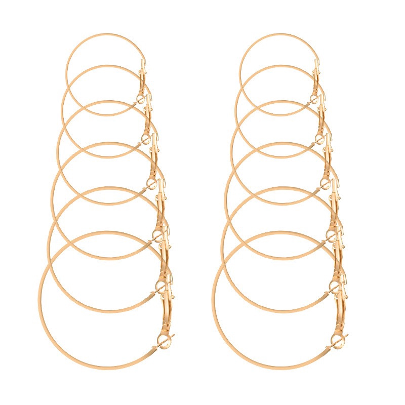 6 cái / bộ Hoa tai tròn hình tròn Hoa tai hình học Quà tặng phụ nữ