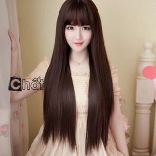 Tóc giả Nguyên đầu thẳng đuôi lá tặng lược + lưới chùm