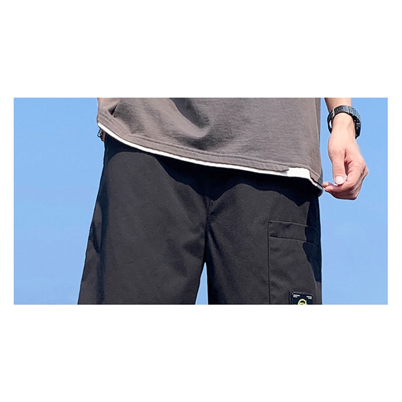 Quần short thể thao dây rút dáng rộng thời trang cho nam