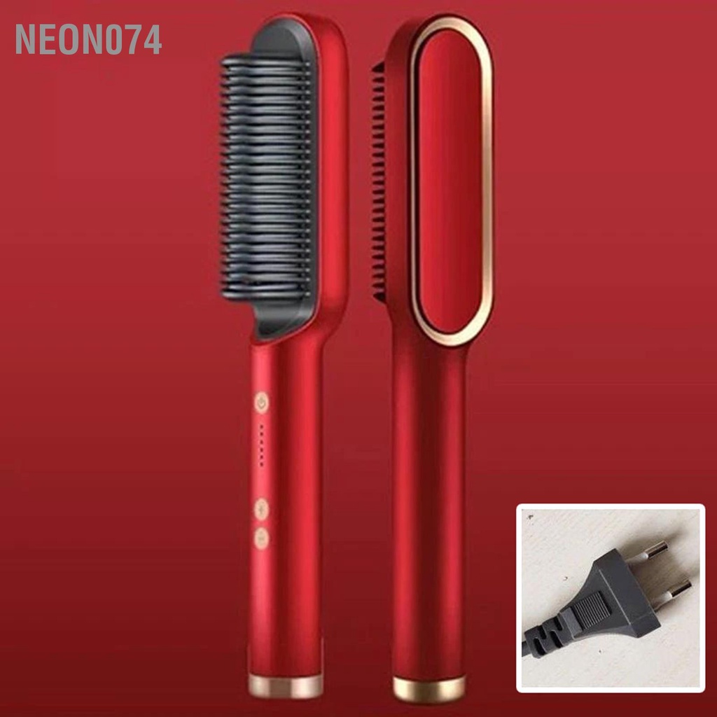 Neon074 Lược điện ngăn ngừa điều chỉnh độ rộng có thể tự động Ions âm tính Máy uốn duỗi tóc Bàn chải EU Plug
