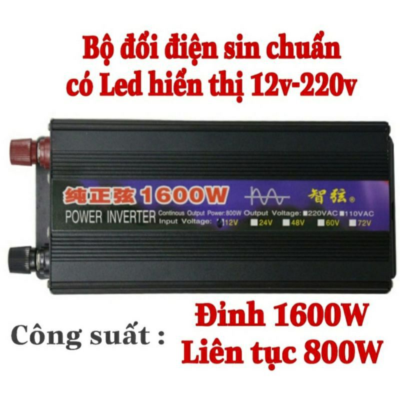 Bộ kích điện sin chuẩn 1600W 12V sang 220V - ZX 12V 1600W