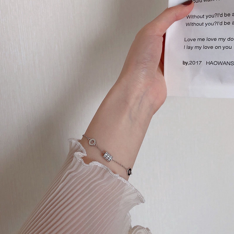 Vòng tay bằng bạc đính hạt zircon phong cách Hàn Quốc dễ thương dành cho nữ | BigBuy360 - bigbuy360.vn