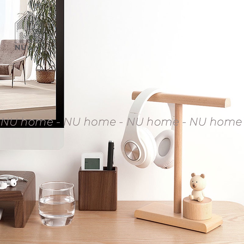 nuhome.vn | Giá treo tai nghe để bàn - Hedo, được thiết đơn giản bằng chất liệu gỗ cao cấp