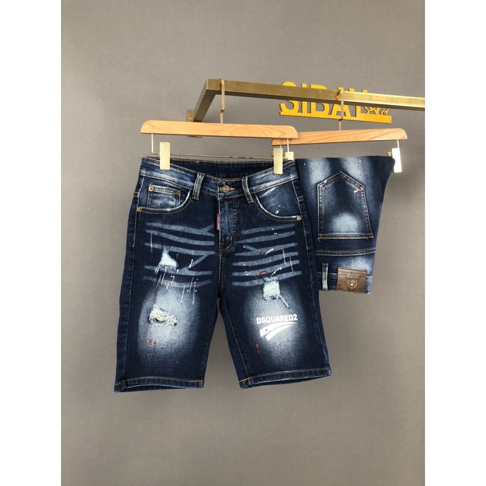 quần short jean nam cao cấp màu xanh rách hàng chuẩn shop