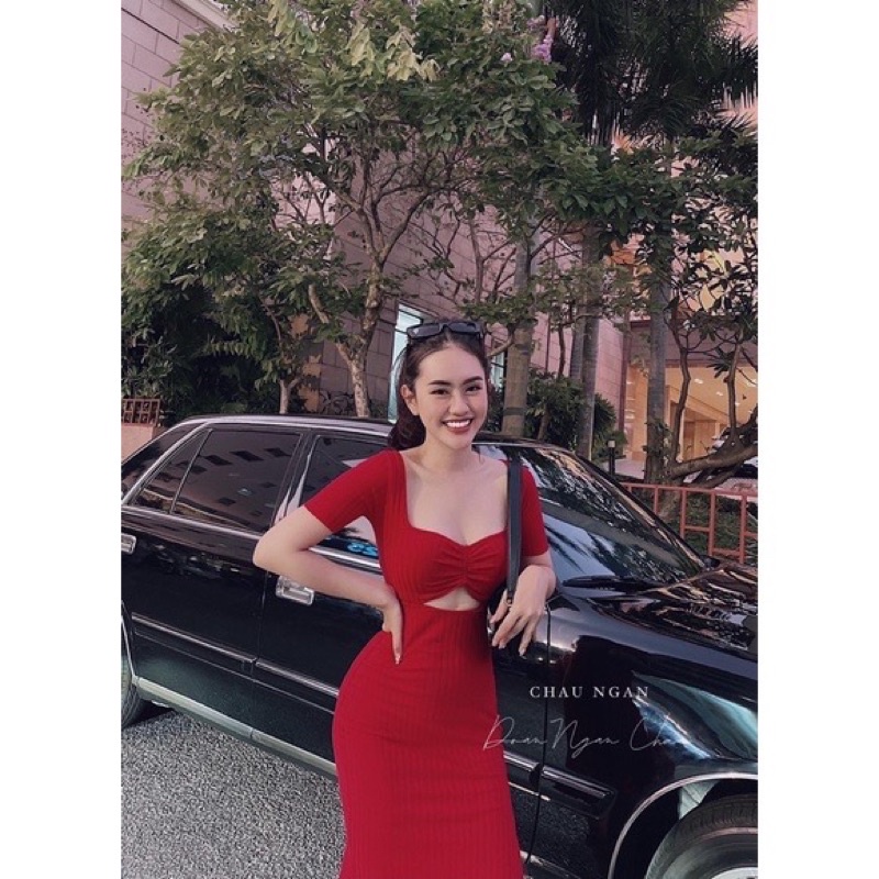 ĐẦM MIDI BODY KHOÉT BỤNG XẺ ĐÙI 2 LỚP CÓ MÚT NGỰC ❤️