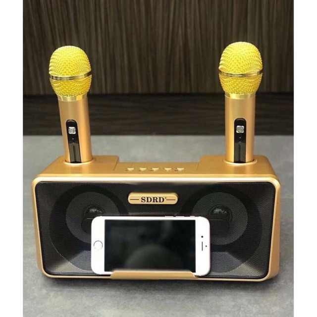 Loa kèm micro hát karaoke Bluetooth TITAN Không dây - kèm 2 micro hát karaoke không dây bluetooth bass cực chuẩn