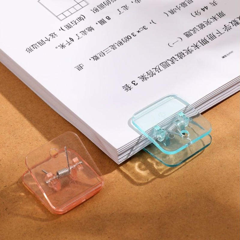 ⭐ iLado ⭐ 【1 PC】 Kẹp tài liệu mini hình vuông Kẹp Bướm kẹp nhựa Văn phòng phẩm trong suốt màu đặc Học Sinh kẹp giấy đồ dùng học tập Acrylic Tiện Dụng Cho Học Sinh cho trường học văn phòng dễ thương