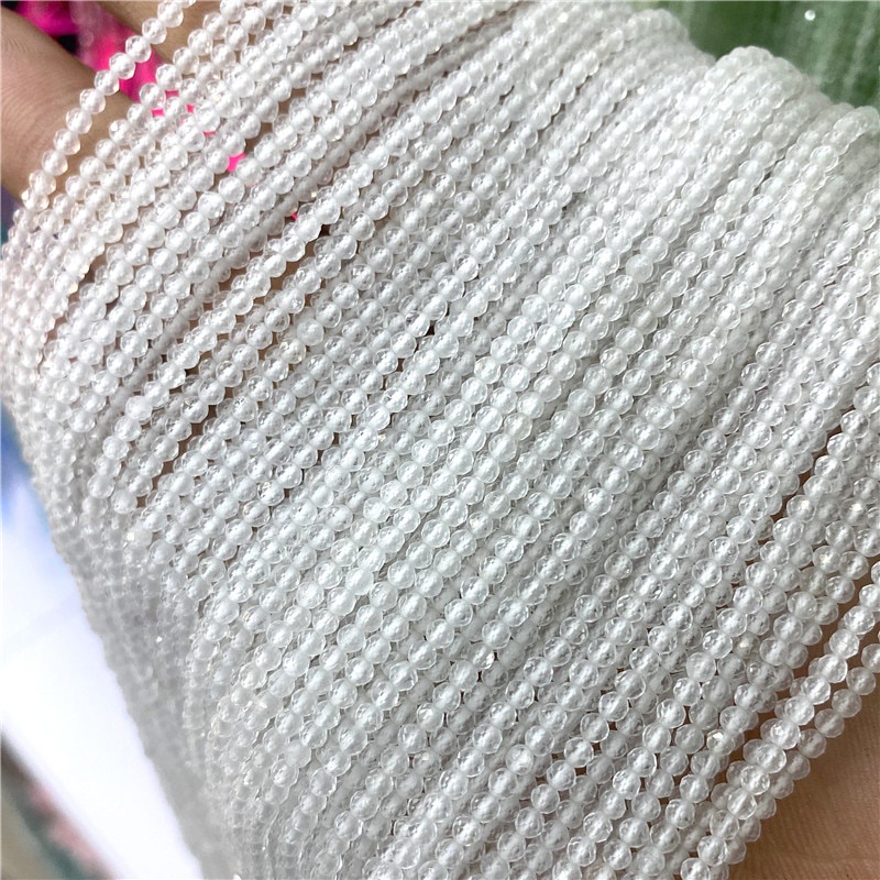 2 3MM Màu Trắng Tự Nhiên Phần Xám Labardorite Hạt Đá Mặt Trăng Trắng Agat Hạt Miếng Đệm Nhỏ Cho Đồ Trang Sức Làm Vật Dụng 38CM