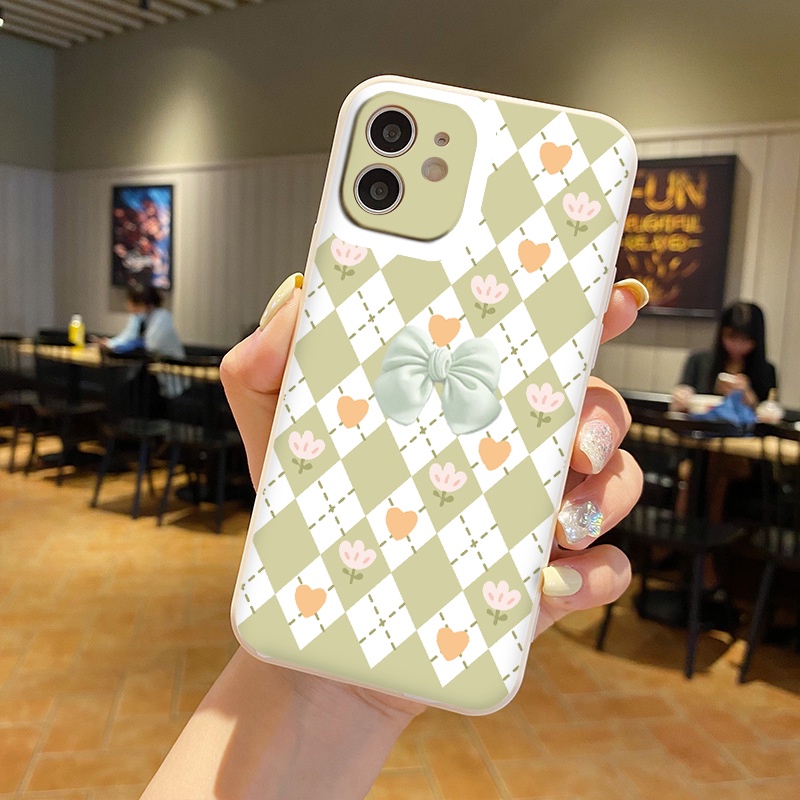 Ốp lưng iphone cạnh vuông lỗ camera nơ cherry 6/6splus/7/7plus/8/8plus/x/xr/xs/11/12/13/pro/max/plus/promax