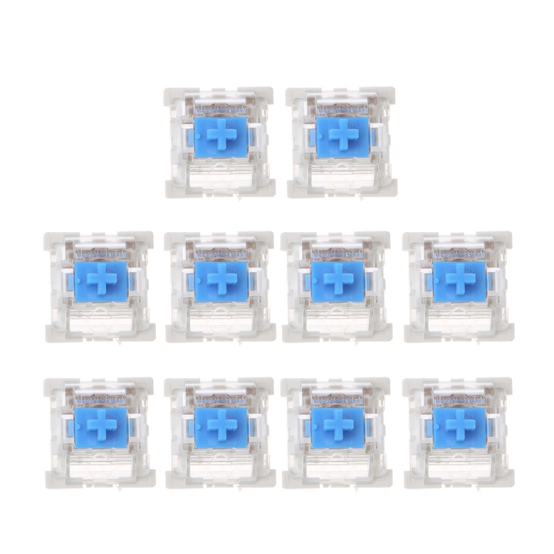 Bộ 10 Công Tắc Tuyến Tính Màu Trắng Xanh Dương Cho Bàn Phím Cơ 10 - Extras 3pin 60g