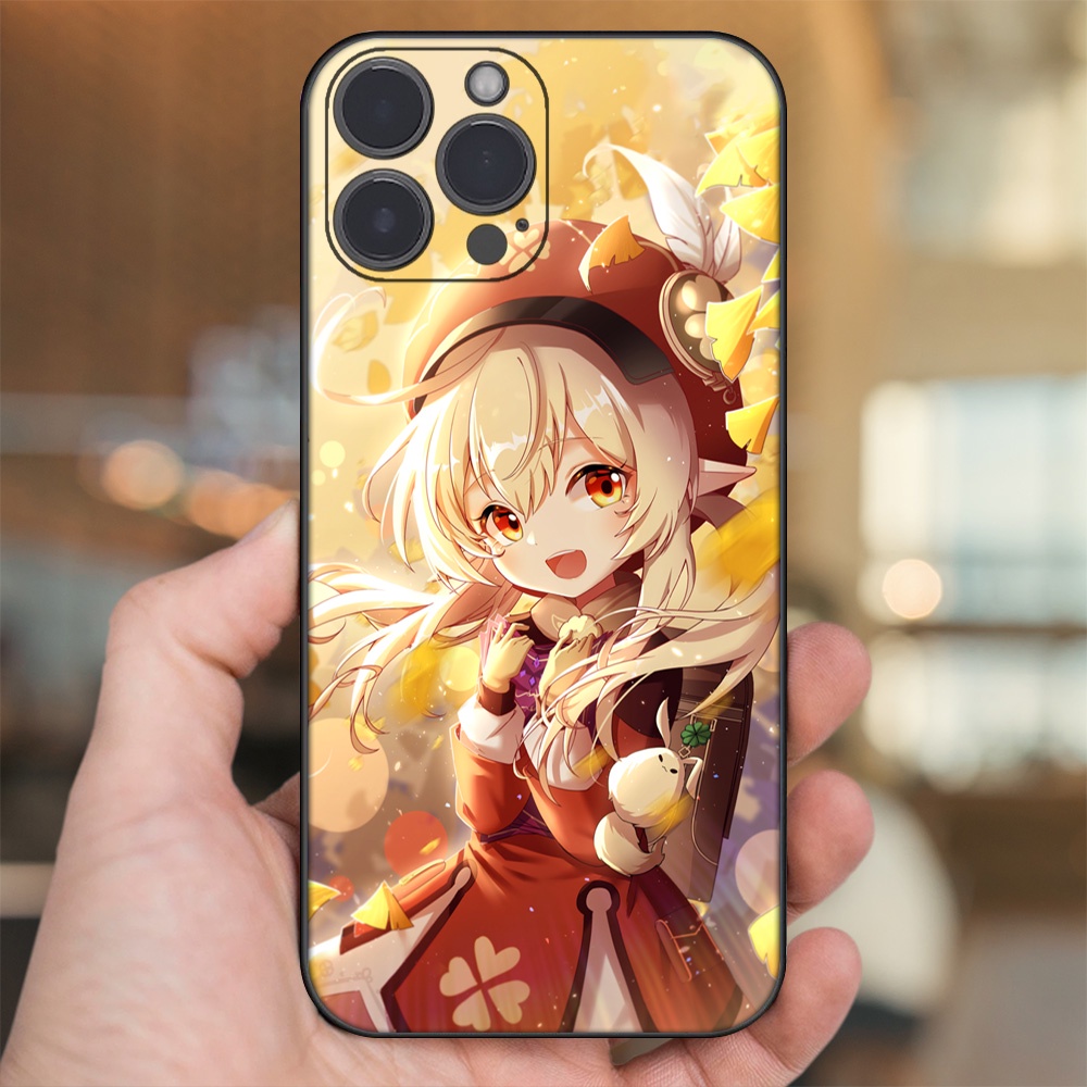 Ốp lưng iPhone 13 Pro Max dẻo đen cạnh vuông in hình Klee Genshin Impact