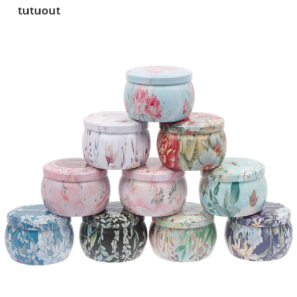 1 Hộp Thiếc Tròn Đựng Kẹo / Xà Phòng / Nến Handmade