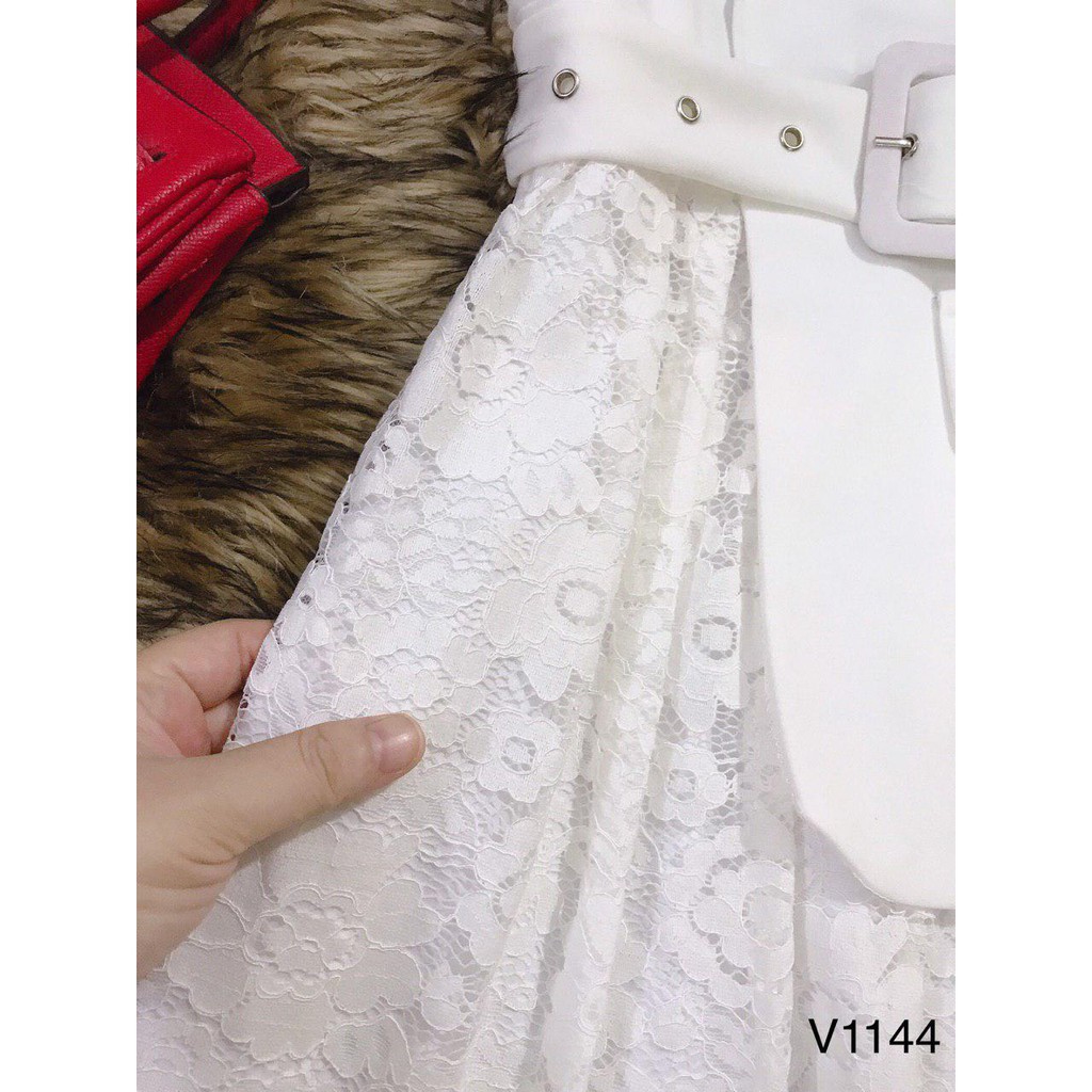 [ xả kho ] MiD Đầm dự tiệc Kate Hàn phối ren V1144